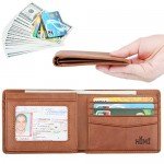 Wallet for Men-Genuine Leather RFID Blocking Bifold Stylish Wallet With 2 ID Window