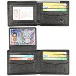 Wallet for Men-Genuine Leather RFID Blocking Bifold Stylish Wallet With 2 ID Window
