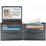 Wallet for Men-Genuine Leather RFID Blocking Bifold Stylish Wallet With 2 ID Window