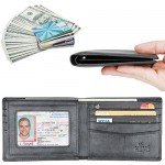Wallet for Men-Genuine Leather RFID Blocking Bifold Stylish Wallet With 2 ID Window
