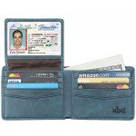 Wallet for Men-Genuine Leather RFID Blocking Bifold Stylish Wallet With 2 ID Window