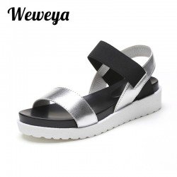 Weweya 2018 New Summer Women Sandals Shoes Fashion Peep toe Flats Shoes Woman Roman Female Sandals Shoes Women Mujer Sandalias