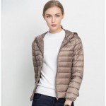 Winter Women Ultra Light Down Jacket 90% Duck Down Hooded Jackets Long Sleeve Warm Slim Coat Parka Female Solid Portabl Outwear