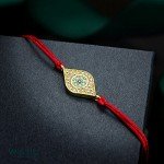 Wistic Hamsa Evil Eye Adjustable Bracelet Kabbalah Silver String Bracelet for Women Men Girls boys