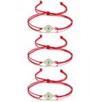 Wistic Hamsa Evil Eye Adjustable Bracelet Kabbalah Silver String Bracelet for Women Men Girls boys