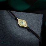 Wistic Hamsa Evil Eye Adjustable Bracelet Kabbalah Silver String Bracelet for Women Men Girls boys