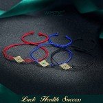 Wistic Hamsa Evil Eye Adjustable Bracelet Kabbalah Silver String Bracelet for Women Men Girls boys