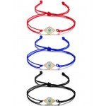 Wistic Hamsa Evil Eye Adjustable Bracelet Kabbalah Silver String Bracelet for Women Men Girls boys
