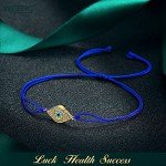 Wistic Hamsa Evil Eye Adjustable Bracelet Kabbalah Silver String Bracelet for Women Men Girls boys