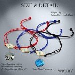 Wistic Hamsa Evil Eye Adjustable Bracelet Kabbalah Silver String Bracelet for Women Men Girls boys