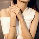 Wistic Hamsa Evil Eye Adjustable Bracelet Kabbalah Silver String Bracelet for Women Men Girls boys