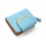 Women Cute Cat Mini Wallet Design Coin Purse leather Wrist Strap