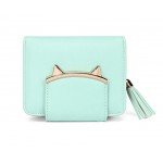 Women Cute Cat Mini Wallet Design Coin Purse leather Wrist Strap