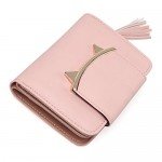 Women Cute Cat Mini Wallet Design Coin Purse leather Wrist Strap