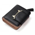 Women Cute Cat Mini Wallet Design Coin Purse leather Wrist Strap