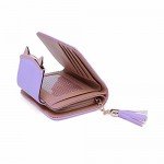 Women Cute Cat Mini Wallet Design Coin Purse leather Wrist Strap