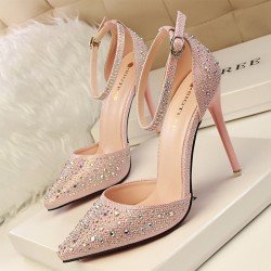 Women Pumps Sexy High Heels Shoes Woman Silver Rhinestone Wedding Shoes High Heels Party Shoes Summer Hight Heels Sandals 305-3