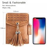 Women Small Crossbody Bag, seOSTO Tassel Cell Phone Purse Wallet Bags