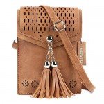 Women Small Crossbody Bag, seOSTO Tassel Cell Phone Purse Wallet Bags