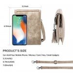 Women Small Crossbody Bag, seOSTO Tassel Cell Phone Purse Wallet Bags