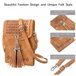 Women Small Crossbody Bag, seOSTO Tassel Cell Phone Purse Wallet Bags