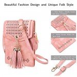 Women Small Crossbody Bag, seOSTO Tassel Cell Phone Purse Wallet Bags