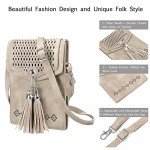 Women Small Crossbody Bag, seOSTO Tassel Cell Phone Purse Wallet Bags