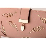 Women's Long Leaf Bifold Wallet Leather Card Holder Purse Clutch Wallet Women's Long Leaf Bifold Wallet Leather Card Holder Purse Clutch Wallet