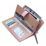 Women's Long Leaf Bifold Wallet Leather Card Holder Purse Clutch Wallet Women's Long Leaf Bifold Wallet Leather Card Holder Purse Clutch Wallet