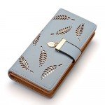 Women's Long Leaf Bifold Wallet Leather Card Holder Purse Clutch Wallet Women's Long Leaf Bifold Wallet Leather Card Holder Purse Clutch Wallet
