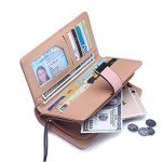Women's Long Leaf Bifold Wallet Leather Card Holder Purse Clutch Wallet Women's Long Leaf Bifold Wallet Leather Card Holder Purse Clutch Wallet