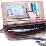 Women's Long Leaf Bifold Wallet Leather Card Holder Purse Clutch Wallet Women's Long Leaf Bifold Wallet Leather Card Holder Purse Clutch Wallet