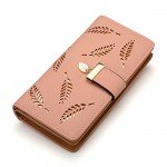 Women's Long Leaf Bifold Wallet Leather Card Holder Purse Clutch Wallet Women's Long Leaf Bifold Wallet Leather Card Holder Purse Clutch Wallet