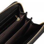 Women's Long Leather Card Holder Purse Zipper Buckle Hit Color Wallet