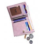 Women's RFID Bifold Leather Wallet Ladies Mini Purse with id Window Small Zipper Pocket for Coin Card Key Cash,Soft Compact Short Thin Wallet Women's RFID Bifold Leather Wallet Ladies Mini Purse with id Window Small Zipper Pocket for Coin Card Key Cash,Soft Compact Short Thin Wallet