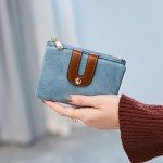 Women's RFID Bifold Leather Wallet Ladies Mini Purse with id Window Small Zipper Pocket for Coin Card Key Cash,Soft Compact Short Thin Wallet Women's RFID Bifold Leather Wallet Ladies Mini Purse with id Window Small Zipper Pocket for Coin Card Key Cash,Soft Compact Short Thin Wallet