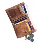 Women's RFID Bifold Leather Wallet Ladies Mini Purse with id Window Small Zipper Pocket for Coin Card Key Cash,Soft Compact Short Thin Wallet Women's RFID Bifold Leather Wallet Ladies Mini Purse with id Window Small Zipper Pocket for Coin Card Key Cash,Soft Compact Short Thin Wallet