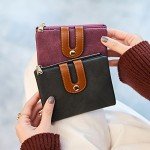 Women's RFID Bifold Leather Wallet Ladies Mini Purse with id Window Small Zipper Pocket for Coin Card Key Cash,Soft Compact Short Thin Wallet Women's RFID Bifold Leather Wallet Ladies Mini Purse with id Window Small Zipper Pocket for Coin Card Key Cash,Soft Compact Short Thin Wallet