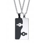 XUANPAI 2PCS Stainless Steel Lesbian Gay Lgbt Pride Female Male Symbol Puzzle Dog Tag Couple Necklace