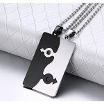 XUANPAI 2PCS Stainless Steel Lesbian Gay Lgbt Pride Female Male Symbol Puzzle Dog Tag Couple Necklace