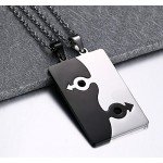 XUANPAI 2PCS Stainless Steel Lesbian Gay Lgbt Pride Female Male Symbol Puzzle Dog Tag Couple Necklace