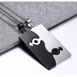 XUANPAI 2PCS Stainless Steel Lesbian Gay Lgbt Pride Female Male Symbol Puzzle Dog Tag Couple Necklace