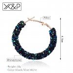 X&P Fashion Charm Austrian Crystal Drop Earrings for Women Girl Geometric Round Shiny Rhinestone Big Dangle Earring Jewelry Gift