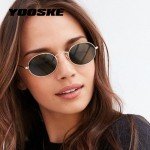 YOOSKE Small Round Sunglasses Women Brand Designer Sea Color Sun glasses Transparent Matel Frame Clear Cat Eye Glasses Shades