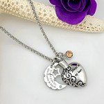 YOUFENG Urn Necklaces for Ashes Always in My Heart Love You to the Moon and Back 12 Birthstones Styles Necklace