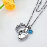 YOUFENG Urn Necklaces for Ashes Always in My Heart Love You to the Moon and Back 12 Birthstones Styles Necklace