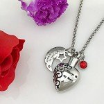 YOUFENG Urn Necklaces for Ashes Always in My Heart Love You to the Moon and Back 12 Birthstones Styles Necklace