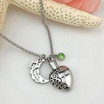 YOUFENG Urn Necklaces for Ashes Always in My Heart Love You to the Moon and Back 12 Birthstones Styles Necklace