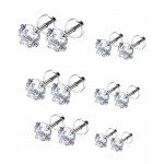 YOVORO 6 Pairs 18-20G Stainless Steel Stud Earrings for Men Women Cartilage Ear Piercings Helix Tragus Barbell 3-8mm