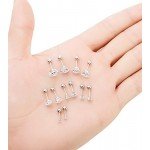 YOVORO 6 Pairs 18-20G Stainless Steel Stud Earrings for Men Women Cartilage Ear Piercings Helix Tragus Barbell 3-8mm